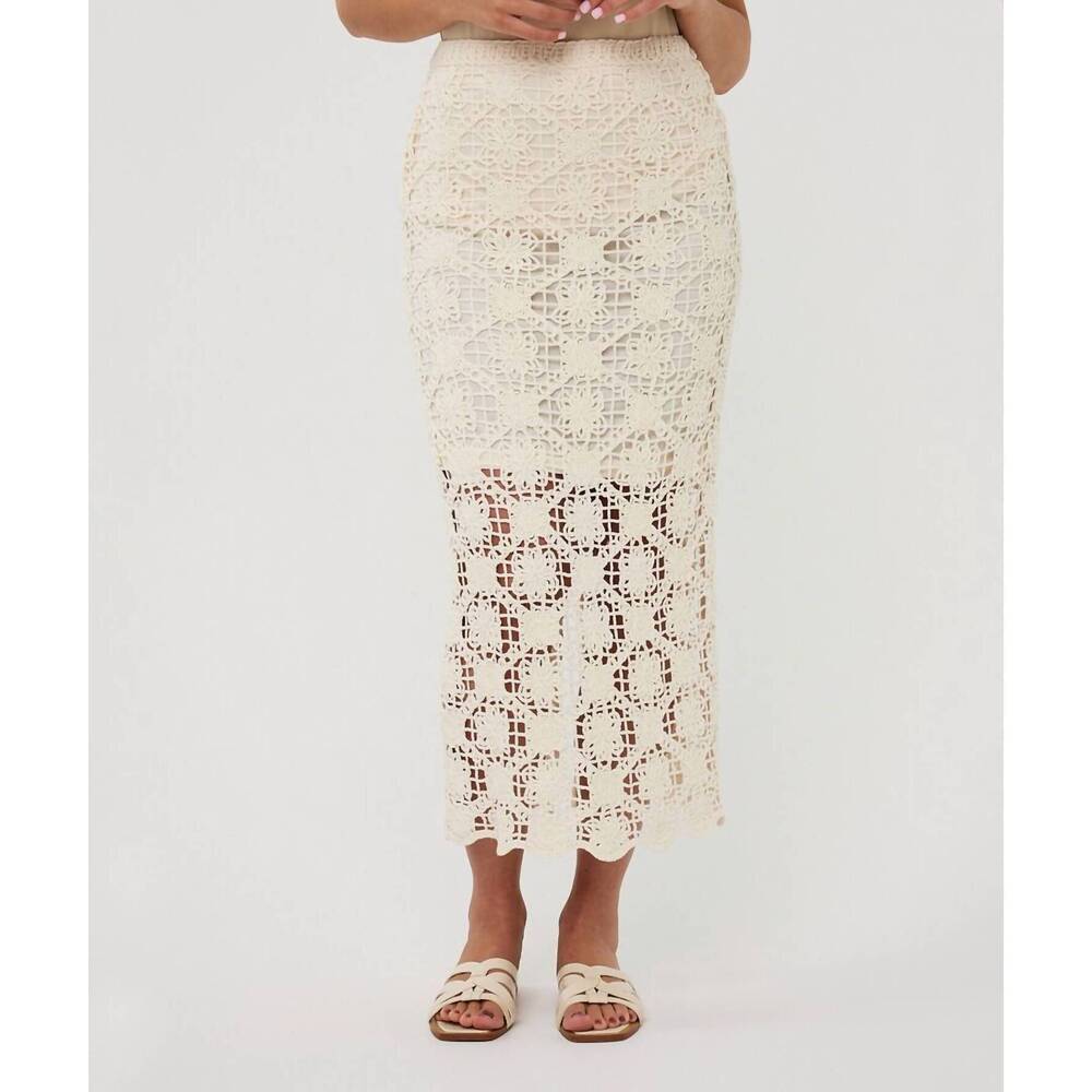 NEW ESQUALO tape yarn skirt in natural